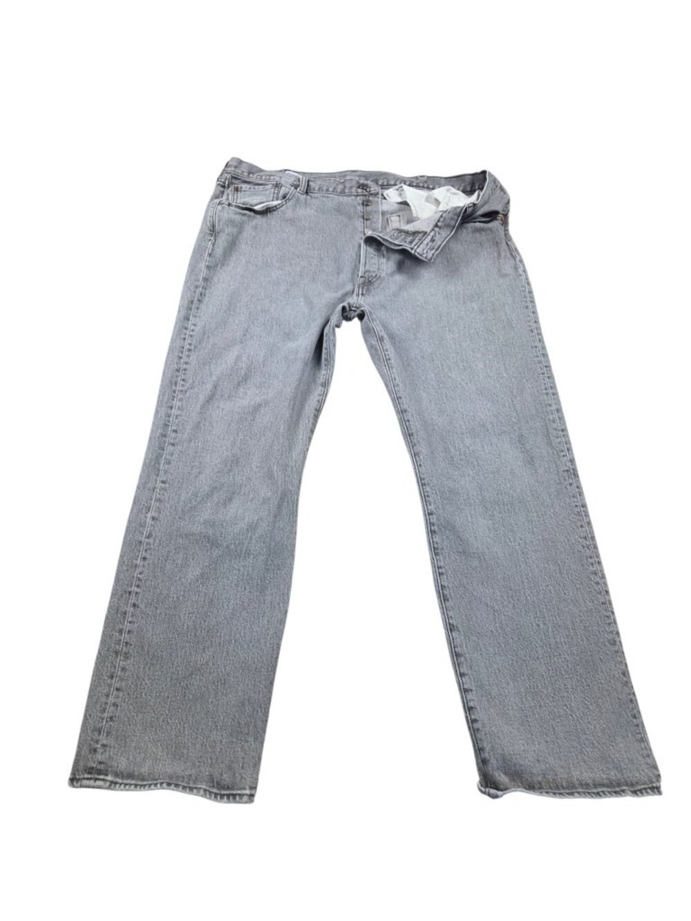Levis 501 Jeans Mens 42x30 Gray Straight Button Fly Medium Wash Denim